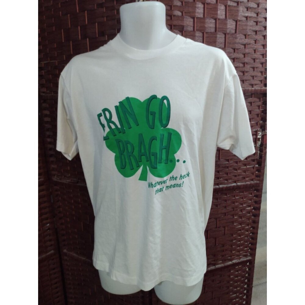 Vintage 90s Irish Pride T Shirt Erin Go Bragh Single Stitch Ireland Adult XL